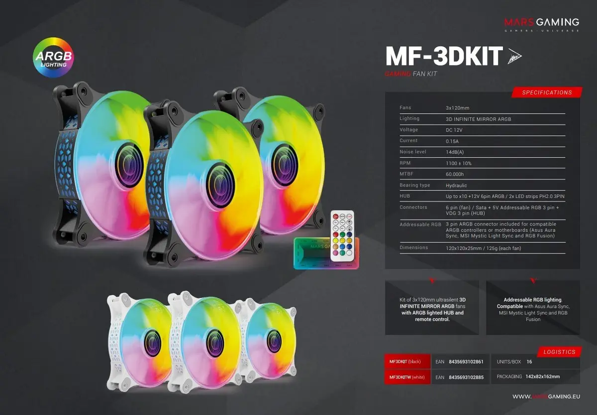 Ventilators Mars Gaming MF-3DKIT Black Photo 13