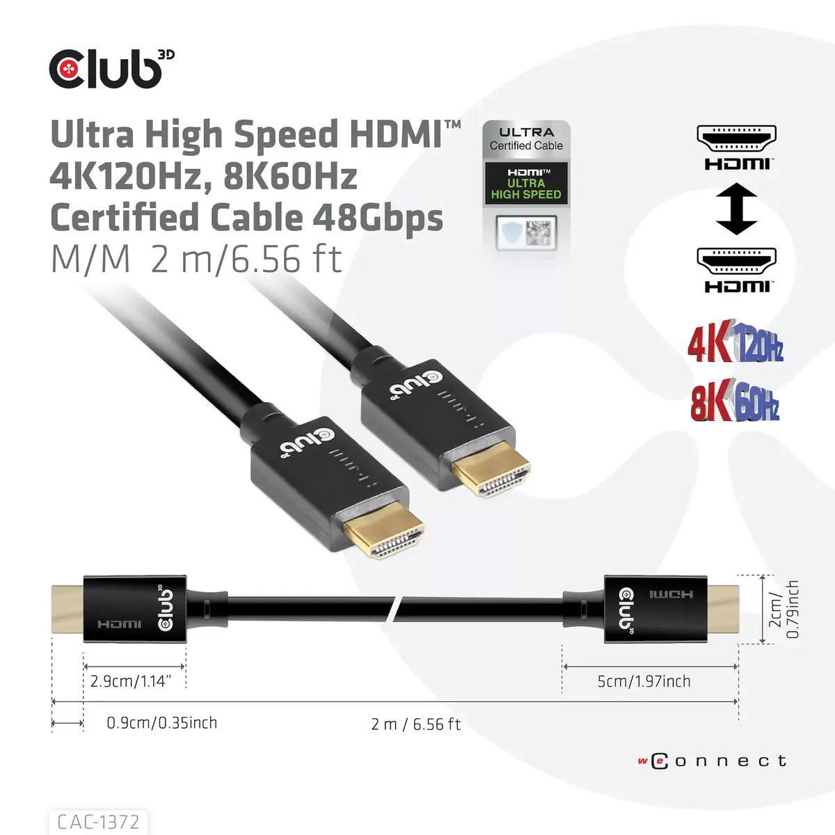 HDMI kabelis CLUB3D Ultra High Speed 4K120Hz 8K60Hz Photo 6