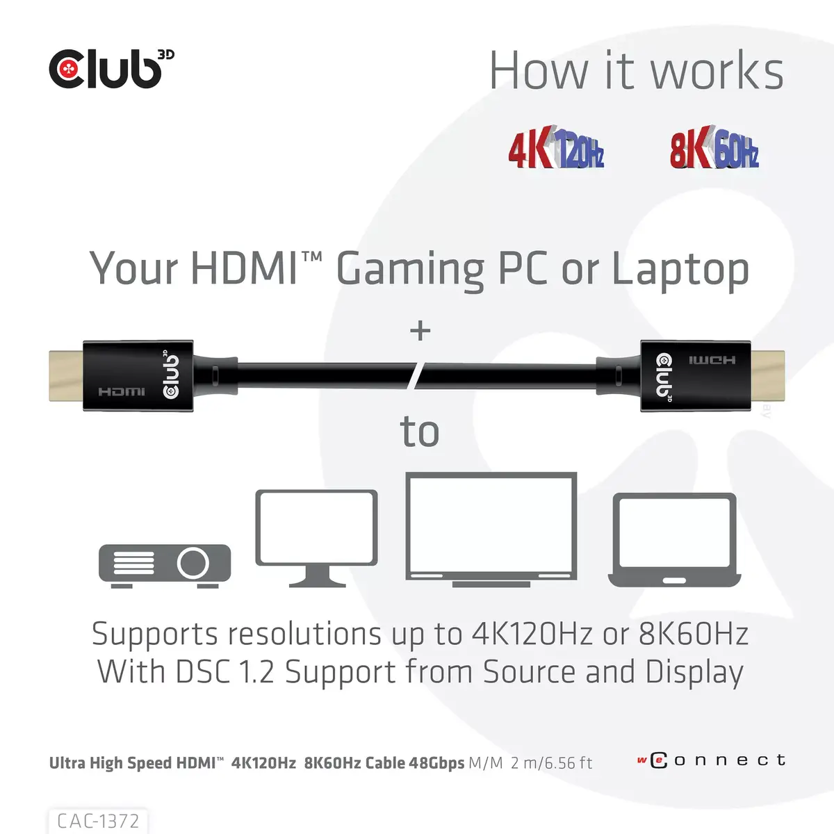 HDMI kabelis CLUB3D Ultra High Speed 4K120Hz 8K60Hz Photo 8
