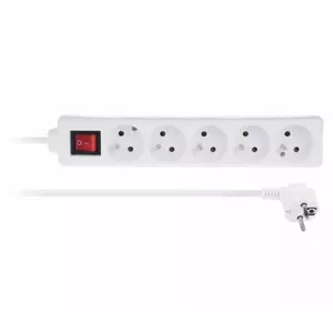 Сетевой удлинитель LIBOX LB0085-3 — 5 розеток, длина 3 м, белый