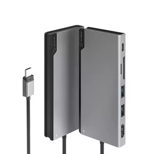 Laptop dock / port replicator ALOGIC ULDUNIV2-SGR — wired USB-C (USB 3.2 Gen 1), PD up to 100 W, SD/MicroSD, max 5120×2880, grey