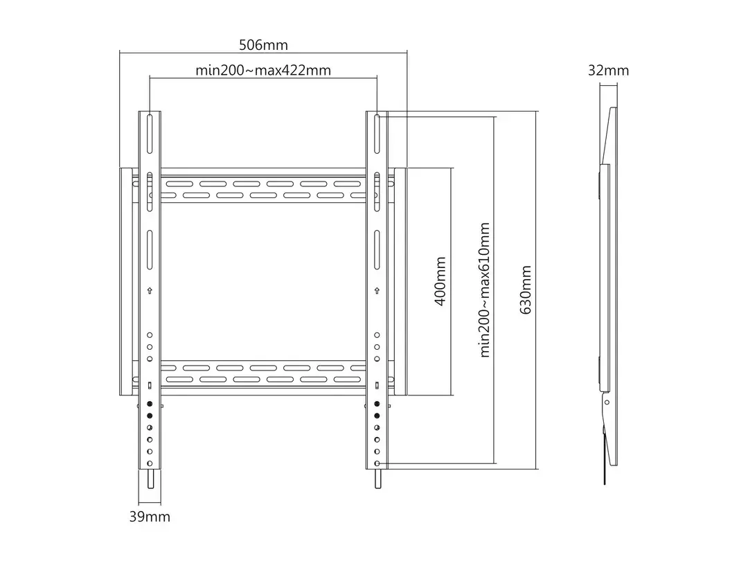 Multibrackets M Universālais sienas stiprinājums HD 100kg Photo 15