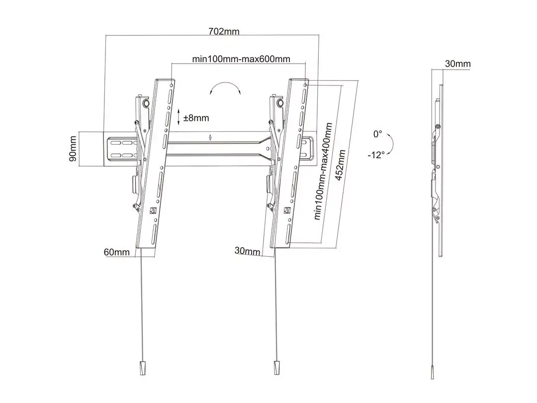 MULTIBRACKETS M VESA Wallmount Super Slim Tilt 600 MAX Photo 19
