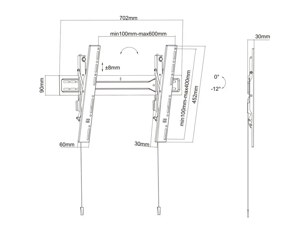 Multibrackets M VESA Wallmount Super Slim Tilt 600 MAX Photo 19