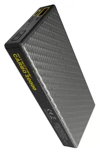 Power bank Nitecore CARBO 20000 — 20000 mAh, 38 W, USB-A + USB-C, pelēks