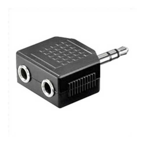 OEM Audio Adapter 3.5 mm stereo plug - 2x 3,5 mm standard coupler black, adapter