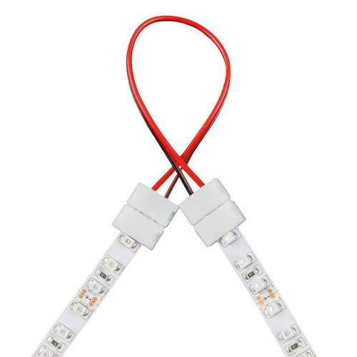 Whitenergy connector for LED strips with cable, 2x clamp 10mm (5 pcs)