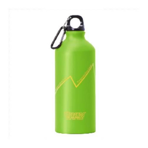 Frendo Rainbow aluminium water bottle 0.6L with carabiner, Green
