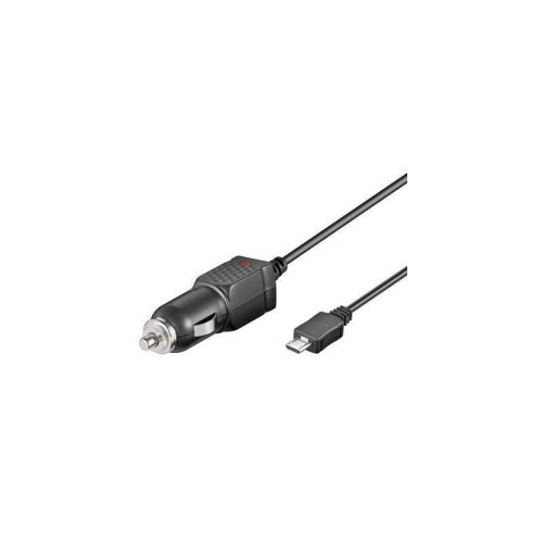 Techly Car micro-USB charger 5V 2.1A, 12/24V black cable 1.2m