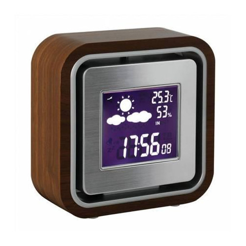 ClipSonic SL238 Weather station, Blue backlight, Wooden