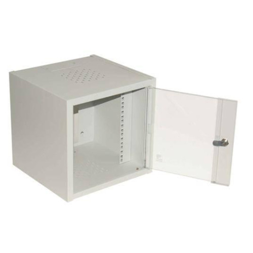 Cabinet wiszaca 10'' 4U 315x232x300 doors glass RAL7035