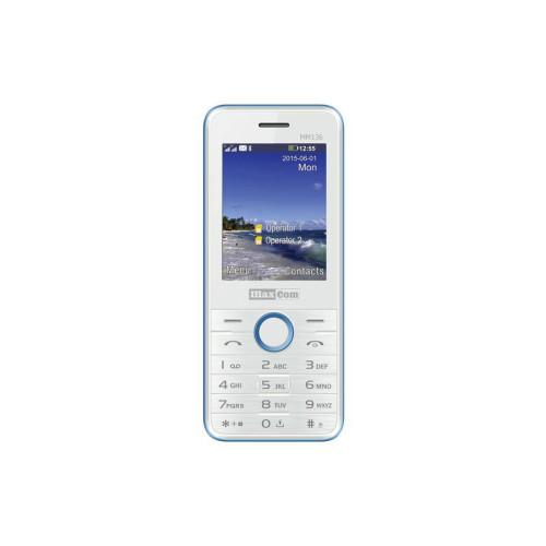 MaxCom MM136 Classic Dual SIM LV/RUS/ENG - White/Blue