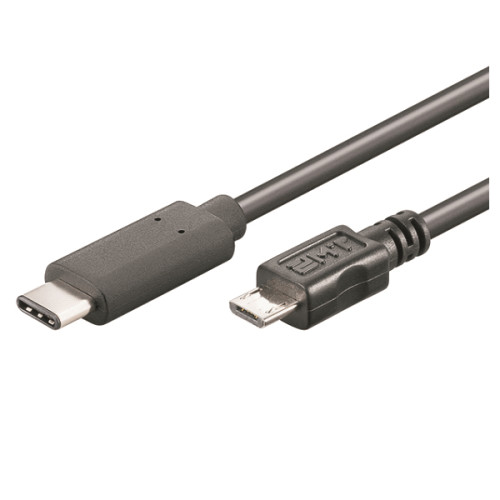 M-Cab 7001316 USB cable 0.6 m USB C Micro-USB B Male Black