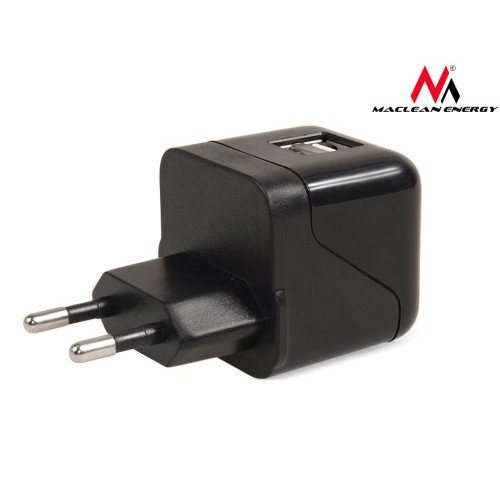 Maclean MCE733 Universal Charger 2xUSB black 230V 5V-3,1A