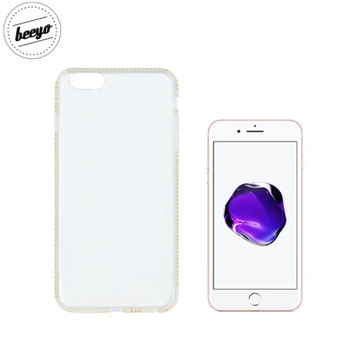 Beeyo Diamond frame super plāns silikona caurspīdīgs aizmugures maks-apvalks priekš Apple iPhone 7 Plus / 8 Plus (5.5inch) Zeltains