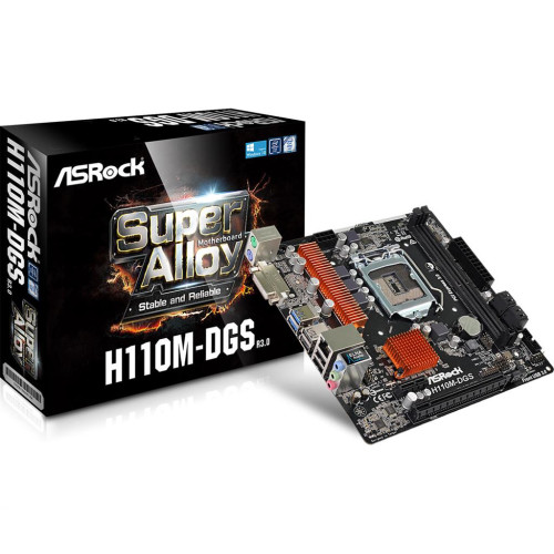 ASRock H110M-DGS, H110 R3.0, DualDDR4-2133, SATA3, DVI,