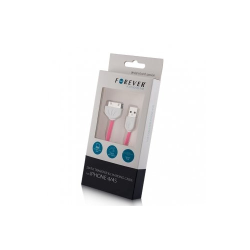 Forever MA591G/A Plakans Datu & Uzlādes Kabelis Apple iPhone 4 / 4S / iPad 2 / 3 / 1m Rozā
