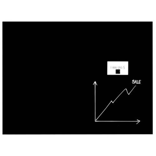 Magnetic glassboard black 60x80 cm