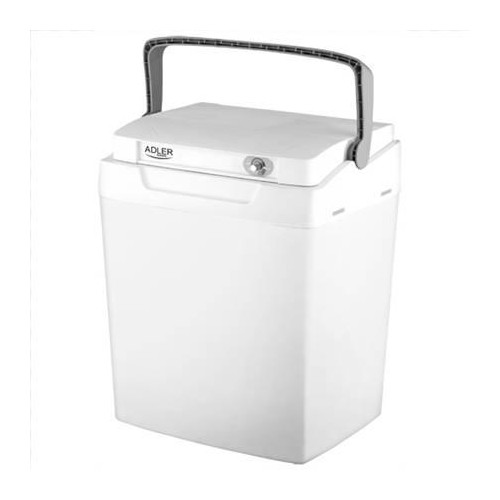 Adler Big cooling chamber; Constant temperature in cooling chamber; Lid with hinges for easy opening; Two latches for firm lid locking; Ergonomic, folding handle; Thermal insulation of cooling chamber.