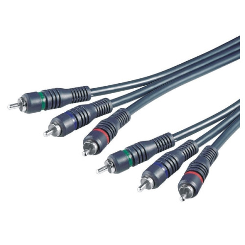 M-Cab 7200195 5m 3 x RCA 3 x RCA Black audio cable